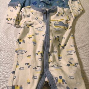 Baby Sleeper Footed Pajamas - Airplane & Train Print Baby Bundle